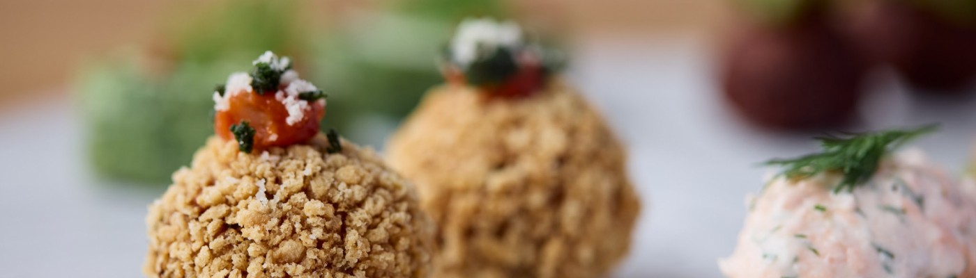 Bolognese Arancini Bites with Arrabiata Sauce & Parmesan Canape