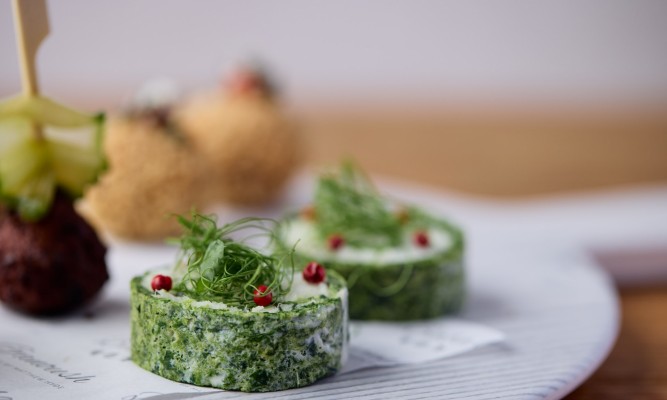 Spinach & Smoked Trout Roulade