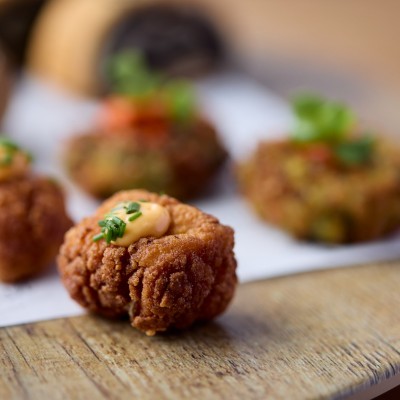 Deep Fried Chicken Bites with Harissa Mayo 