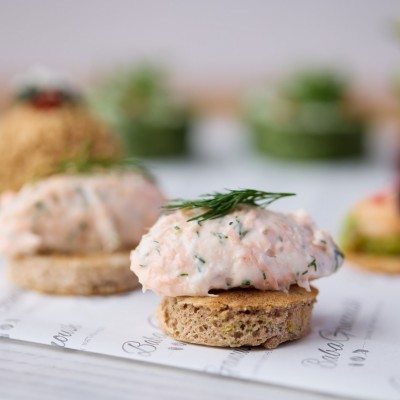 Home Smoked Salmon Blini, Crème Fraiche & Dill