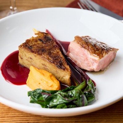 Roasted Duck Breast, Confit Duck Rosti & Redcurrant Gravy