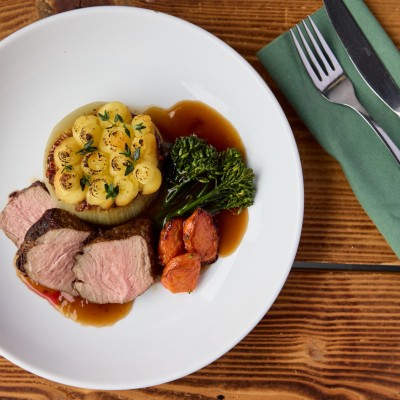 Yorkshire Lamb Rump, Mini Shepherds Pie, Red Wine Jus 