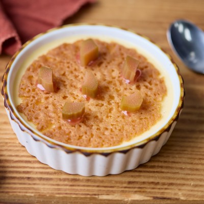 Spiced Yorkshire Rhubarb Crème Brȗlée, Poached Rhubarb with Brandy Snap 4