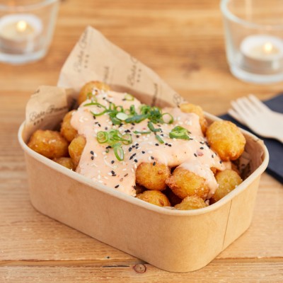 Official - Loaded Tator Tots Siracha Cheese Sauce 